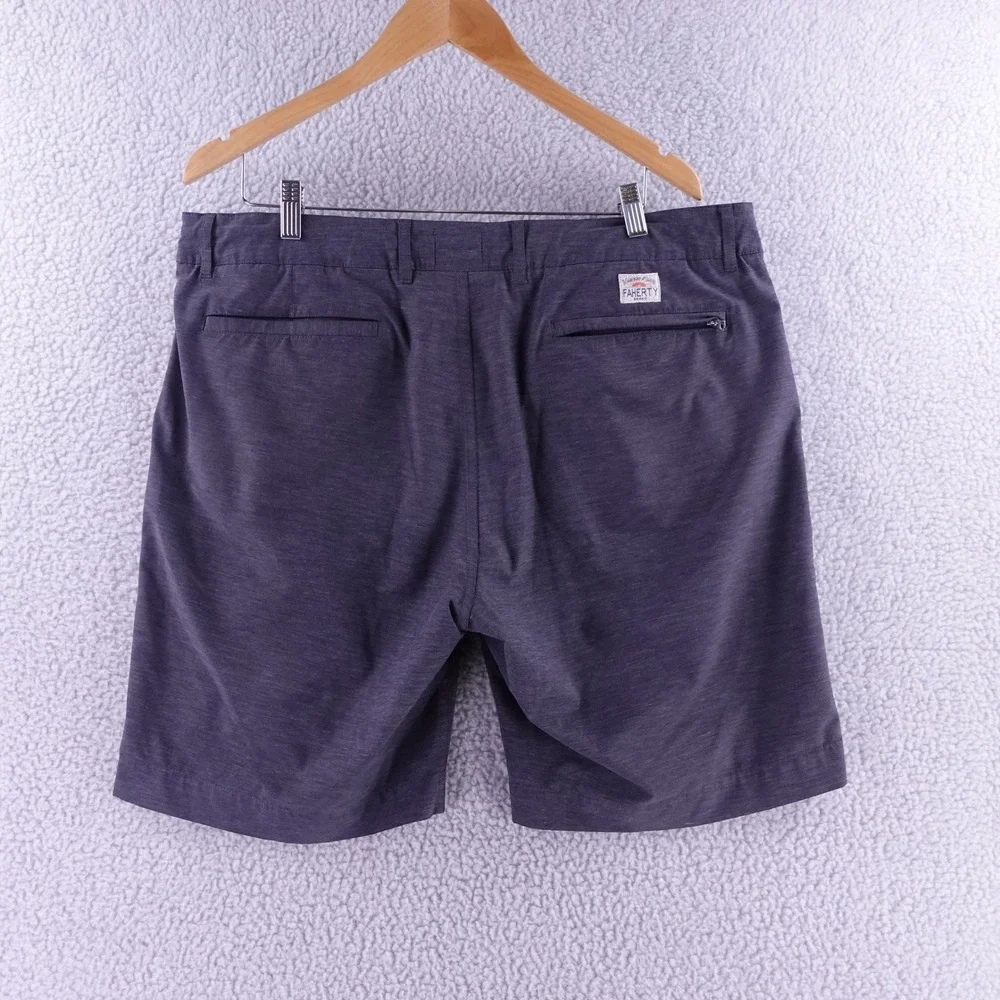 Faherty All Day Shorts Mens 36 Dark Gray Heather Hybrid Stretch Performance